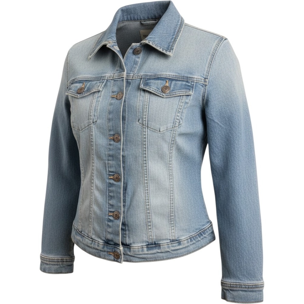 French Cuff Women's Denim Jacket size Medium Gently‎ Used Great Shape